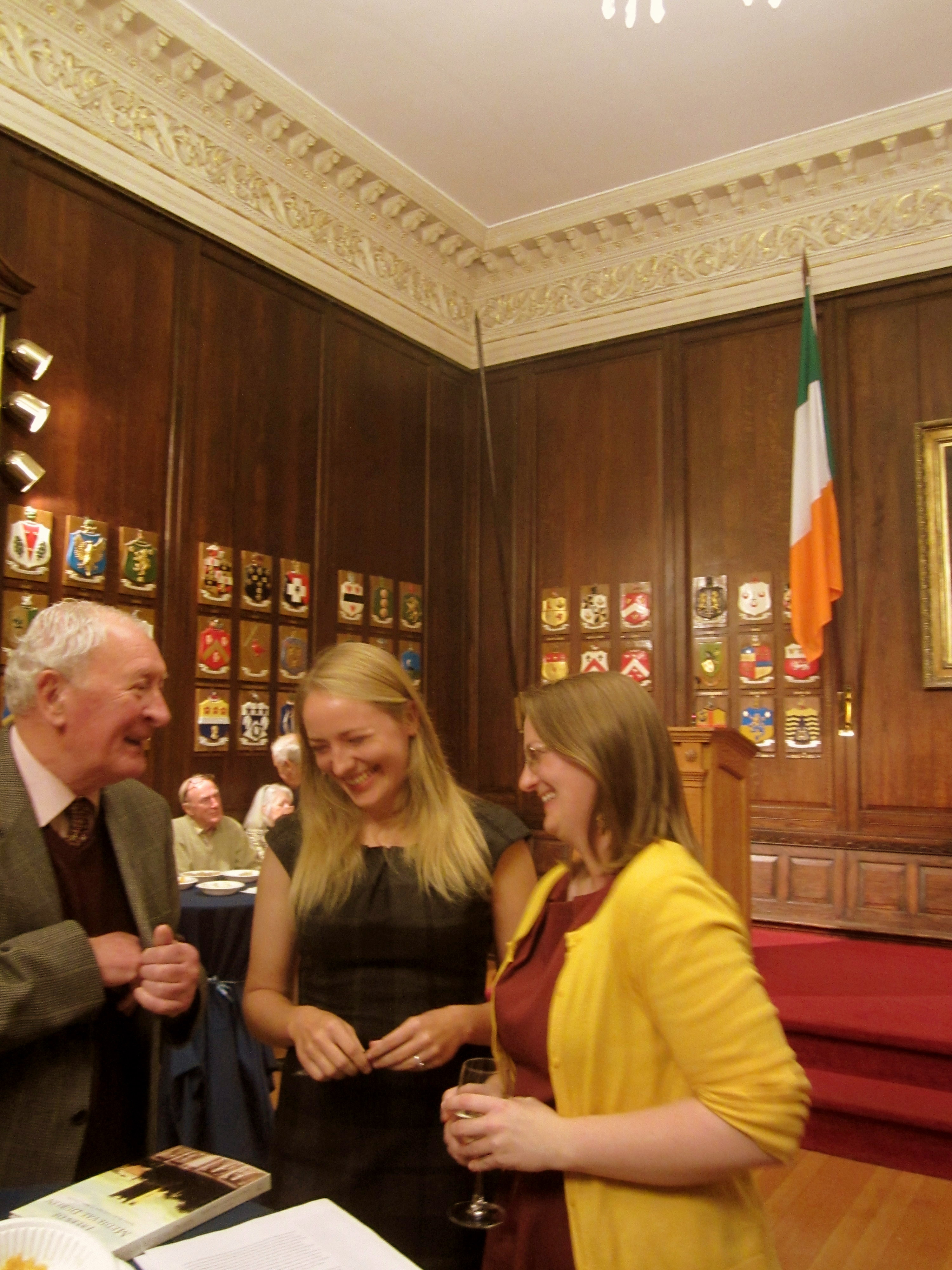 Editors Sparky Booker and Cherie N. Peters at the launch of Tales of Medieval Dublin at the Mansion House