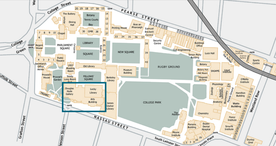 TCD Map with Arts Block